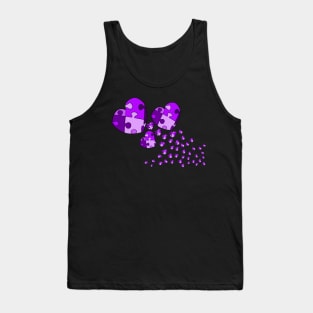 Purple Confetti Hearts Tank Top